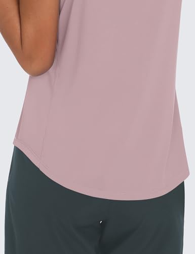 Women's Summer Workout Tops Sleeveless Racerback Athletic Tank Top High Neck Loose Fit Running Gym Yoga Shirts