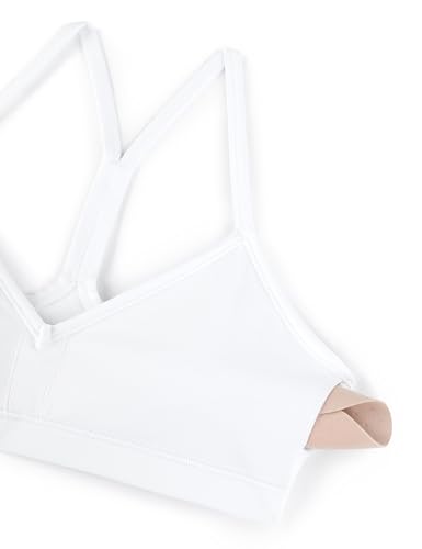 Butterluxe Womens Ruched V Neck Sports Bra - Y Back Spaghetti Thin Strap Wireless Padded Yoga Crop Top