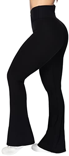 Flare Leggings, Crossover Yoga Pants with Tummy Control, High-Waisted and Wide Leg
