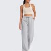 Flurrylux Fleece Lined Sweatpants Women Cotton Wide Leg Pants with Pockets Lounge Casual