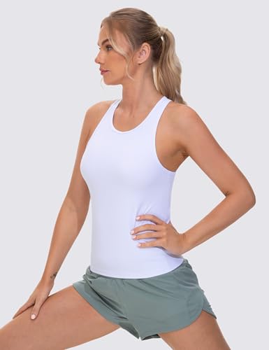 Racerback Workout Tank Tops for Women Slim Fit Sleeveless Basic Athletic Running Yoga Shirts