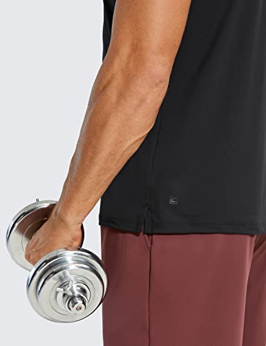 Men's Workout Sleeveless Shirt Quick Dry Stretchy Swim T-Shirts Athletic Gym Running Beach Tank Top