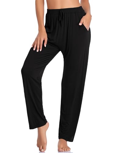 Womens Yoga Pants Loose Comfy Casual Lounge Pants Wide Leg Running Pants Lightweight Workout Pants with Pockets