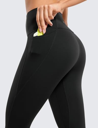 Womens Butterluxe Workout Leggings 25 Inches - High Waisted Gym Yoga Pants with Pockets Buttery Soft