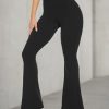 Black Flare Leggings for Women, Crossover Yoga Pants with Pockets Bootcut Flared Leggings