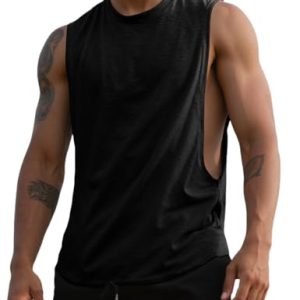 Mens Gym Sleeveless Tank Top Workout Muscle Shirt Cut Open Quick Dry Bodybuilding Vest 1/3 Pack