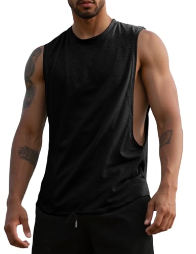 Mens Gym Sleeveless Tank Top Workout Muscle Shirt Cut Open Quick Dry Bodybuilding Vest 1/3 Pack