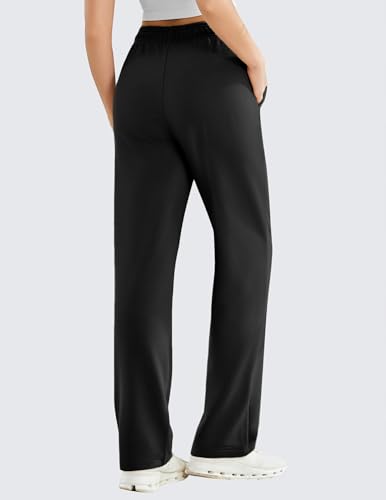 Women's High Waisted Straight Leg Sweatpant Comfy Interior Drawstring Workout Sweat Pants Pocket Warm Casual Pant