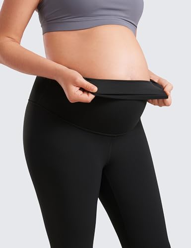 Womens Butterluxe Maternity Leggings Over The Belly 25" - Buttery Soft Workout Activewear Yoga Pregnancy Pants
