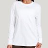Pima Cotton Workout Long Sleeve Shirts for Women Crew Neck Athletic Basic Shirts Casual Tops