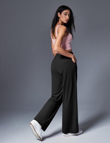 Wide Leg Pants Woman Pull on Stretchy Work Dress Pants High Waisted Business Casual Trousers Slacks 26''/28''