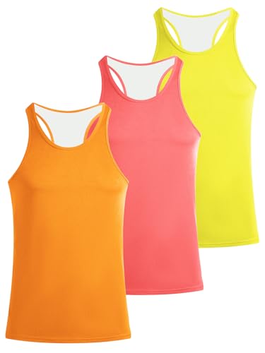 Tank Tops Men Y-Back Muscle 3 Pack Dry Fit Sleeveless Workout Tank Tops for Men Mesh Material Running Gym