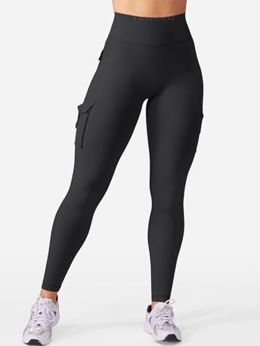 316EQzICGsL.jpg CoreFlex Workout Cargo Leggings with Pockets for Women Hidden Scrunch Butt Lifting Leggings Gym Yoga Pants