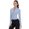 3 Pack Women's Workout Jacket Slim Fit Cropped Jacket Zip up Athletic Tops with Thumb Hole Running Gym Yoga