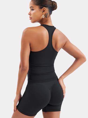 Esteile Workout Tank Tops for Women Square Neck Sleeveless Camisole Tops Seamless Racerback Gym Athletic Yoga Shirts