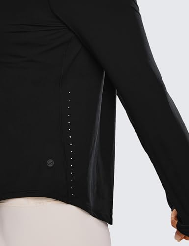 Lightweight Long Sleeve Workout Shirts for Women Gym Running Fall Tshirts High Neck Athletic Training Tops