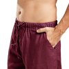 Qiuse Men's Casual Loose Fit Straight-Legs Stretchy Waist Beach Pants