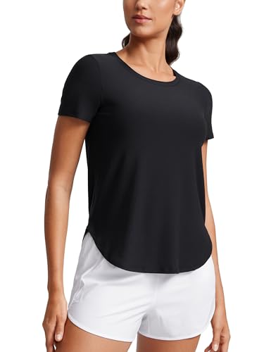 Cloudweight Workout Tops for Women Lightweight Athletic Short Sleeve Shirts Gym Running Side Slit T-Shirts