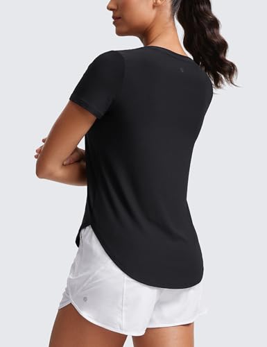 Cloudweight Workout Tops for Women Lightweight Athletic Short Sleeve Shirts Gym Running Side Slit T-Shirts