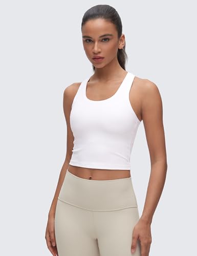 Butterluxe Scoop Neck Yoga Tank Racerback Workout Sleeveless Tops for Women Crop Athletic Tight Casual Shirts