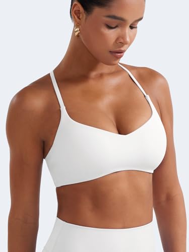 Y Back Sports Bras for Women Padded Racerback Bra Paisely Light Impact Adjustable Straps Gym Workout Tops