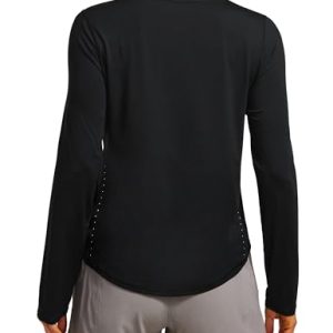 Lightweight Long Sleeve Workout Shirts for Women Gym Running Fall Tshirts High Neck Athletic Training Tops