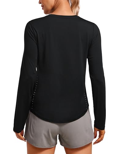 Lightweight Long Sleeve Workout Shirts for Women Gym Running Fall Tshirts High Neck Athletic Training Tops
