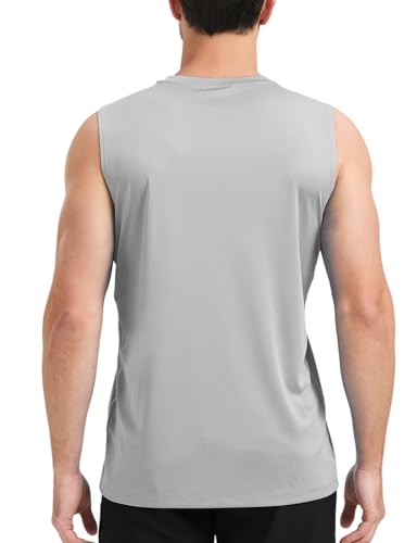 Men's Sleeveless UPF 50+ Swim Shirts Quick Dry Workout Tank Top UV Protection Running Gym Muscle T Shirts