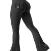 319tlU-FnoL.jpg CoreFlex Flare Leggings with Pockets for Women Scrunch Workout Leggings Butt Lifting Gym Yoga Pants
