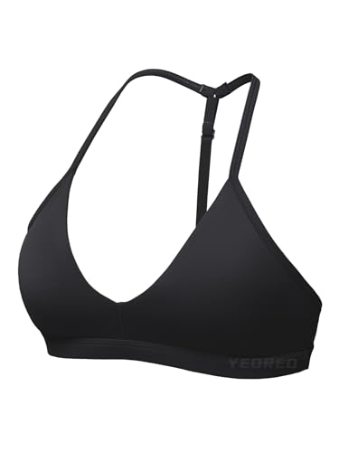 Sports Bras for Women Strappy Padded Halter Ericie Open Back Light Impact Deep V Neck Yoga Workout Gym Tops