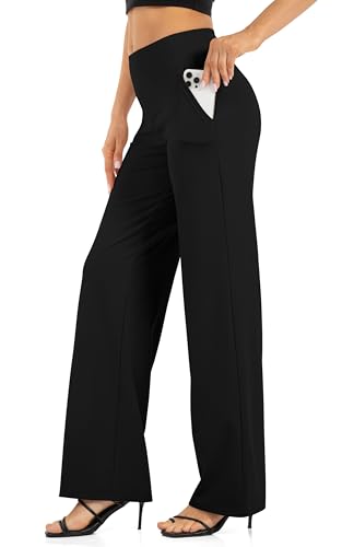 Wide Leg Pants for Women with Pockets Yoga Pants High Waisted Loose Palazzo Casual Lounge Sweatpants 29"/31"/33"