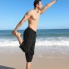 31CGYBRmMxL.jpg Men's Linen Yoga Pants Casual Beach Loose 3/4 Harem Trousers Summer Elastic Drawstring Capri Pants