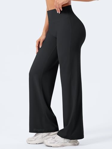 Straight Leggings Bottoms Wide Leg Pants for Women 29"/ 31.5"/33" High Waist Stretch Casual Sweatpants