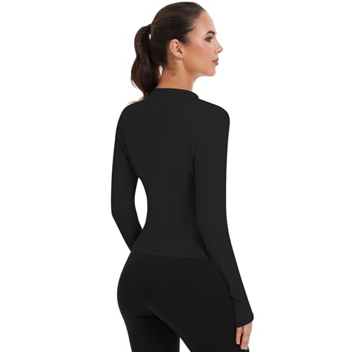 3 Pack Women's Workout Jacket Slim Fit Cropped Jacket Zip up Athletic Tops with Thumb Hole Running Gym Yoga