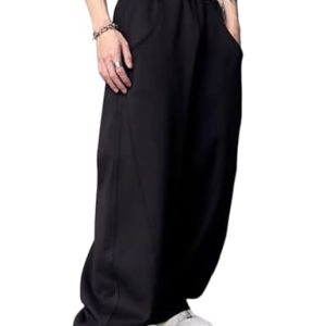 Mens Wide Leg Sweatpants Y2k Baggy Track Pants Loose Yoga Gym Pants Open Bottom Sweatpants for Men