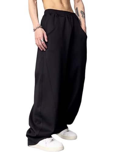 Mens Wide Leg Sweatpants Y2k Baggy Track Pants Loose Yoga Gym Pants Open Bottom Sweatpants for Men