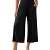 Women's Wide Leg Palazzo Lounge Cropped Pants with Pockets Light Weight Comfy Pajama Capri Pants-20/22"/ 24" Inseam