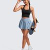 Womens Butterluxe Halter Longline Sports Bra - Padded Workout Yoga Crop Tops Tanks with Built in Pads