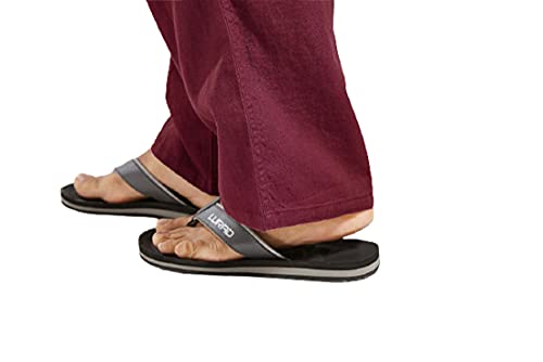 Qiuse Men's Casual Loose Fit Straight-Legs Stretchy Waist Beach Pants