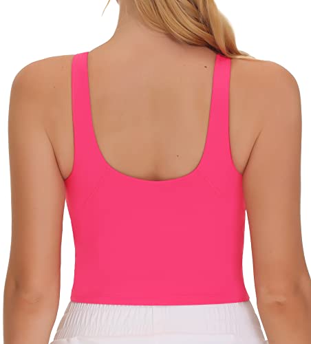 Women's Sports Bra Sleeveless Workout Tank Tops Running Yoga Cropped Tops with Removable Padded