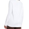 Pima Cotton Workout Long Sleeve Shirts for Women Crew Neck Athletic Basic Shirts Casual Tops