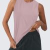 Women's Summer Workout Tops Sleeveless Racerback Athletic Tank Top High Neck Loose Fit Running Gym Yoga Shirts