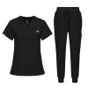 Scrubs for Women Set,V-Neck Stretch Scrubs Top & Jogger Pants Set,Medical Workwear for Nurses Women and Man