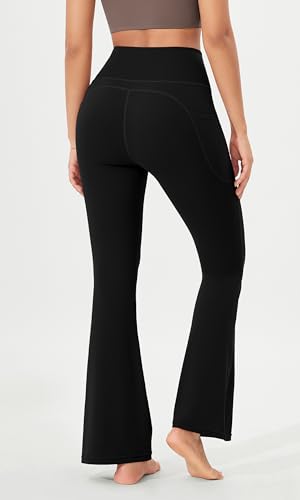 31HuAM8-E-L.jpg Cloud Feeling Flared Pants with Pocket for Women High Waist Casual Bootcut Yoga Pants, 30"/32" Inseam
