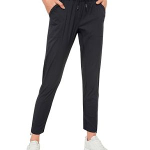 Womens Casual 7/8 Pants 27" - Lightweight Workout Outdoor Athletic Track Travel Lounge Joggers Pockets