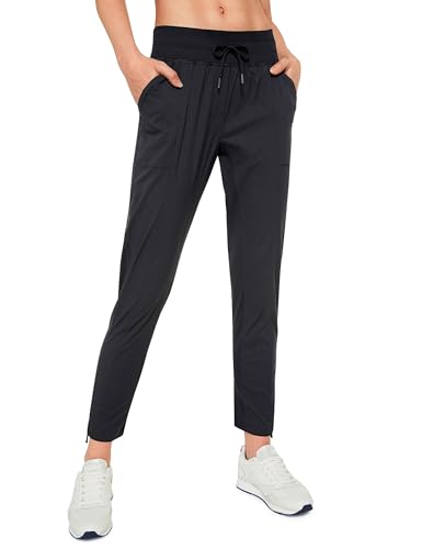 Womens Casual 7/8 Pants 27" - Lightweight Workout Outdoor Athletic Track Travel Lounge Joggers Pockets