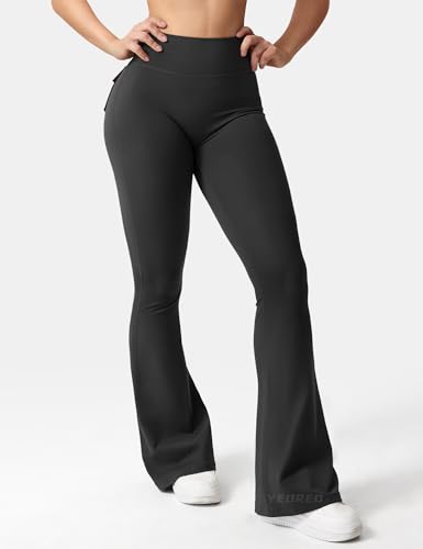 31IUmS7F3XL.jpg CoreFlex Flare Leggings with Pockets for Women Scrunch Workout Leggings Butt Lifting Gym Yoga Pants
