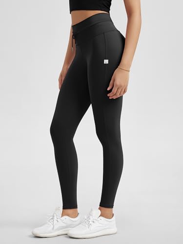 Women's Drawstring Tie Daily Leggings 25" / 28" High Waist Workout Yoga Pants
