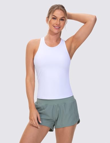 Racerback Workout Tank Tops for Women Slim Fit Sleeveless Basic Athletic Running Yoga Shirts