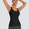 Seamless Workout Tank Top for Women with Built in Bra, Padded Racerback Athletic Yoga Camisole